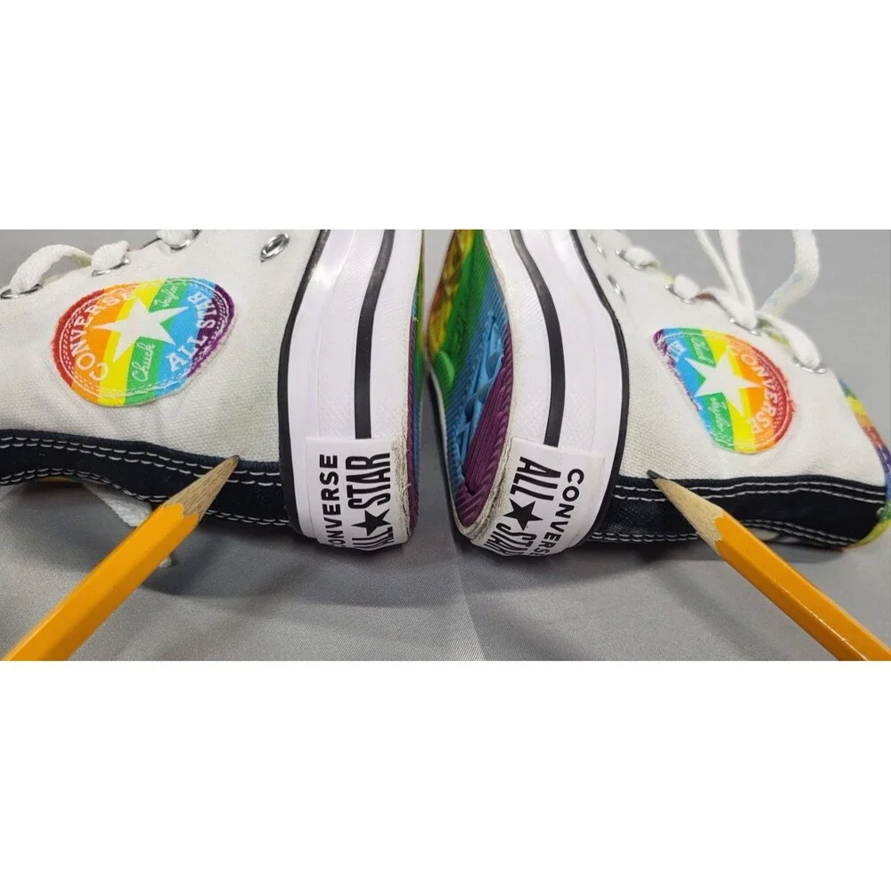 Converse Kids Pride By You Custom Rainbow High Top Sneakers - Size 10.5
